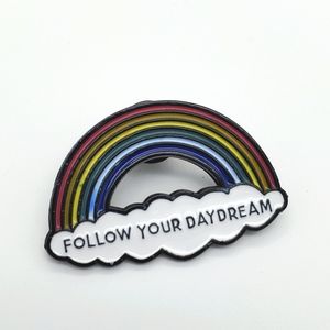 NWT follow your day dream rainbow pin